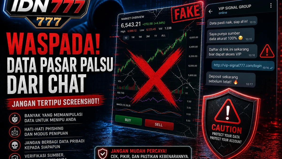 Jangan percaya screenshot data pasar dari chat