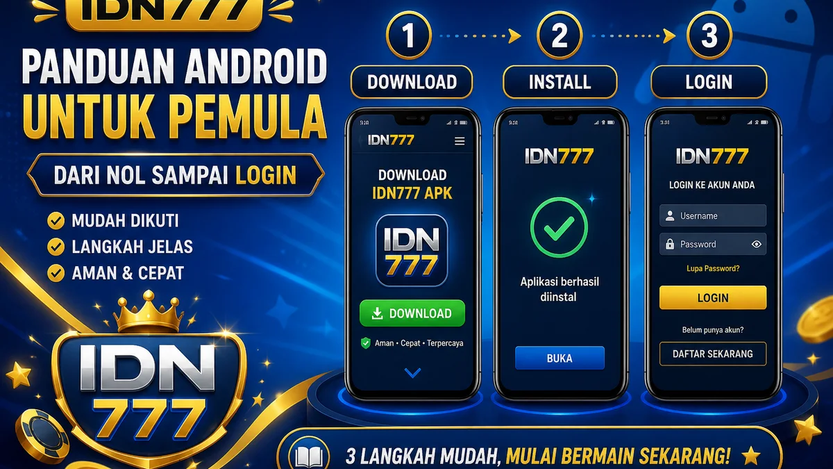 Pemula Android: urutan aman IDN777 dari nol sampai login