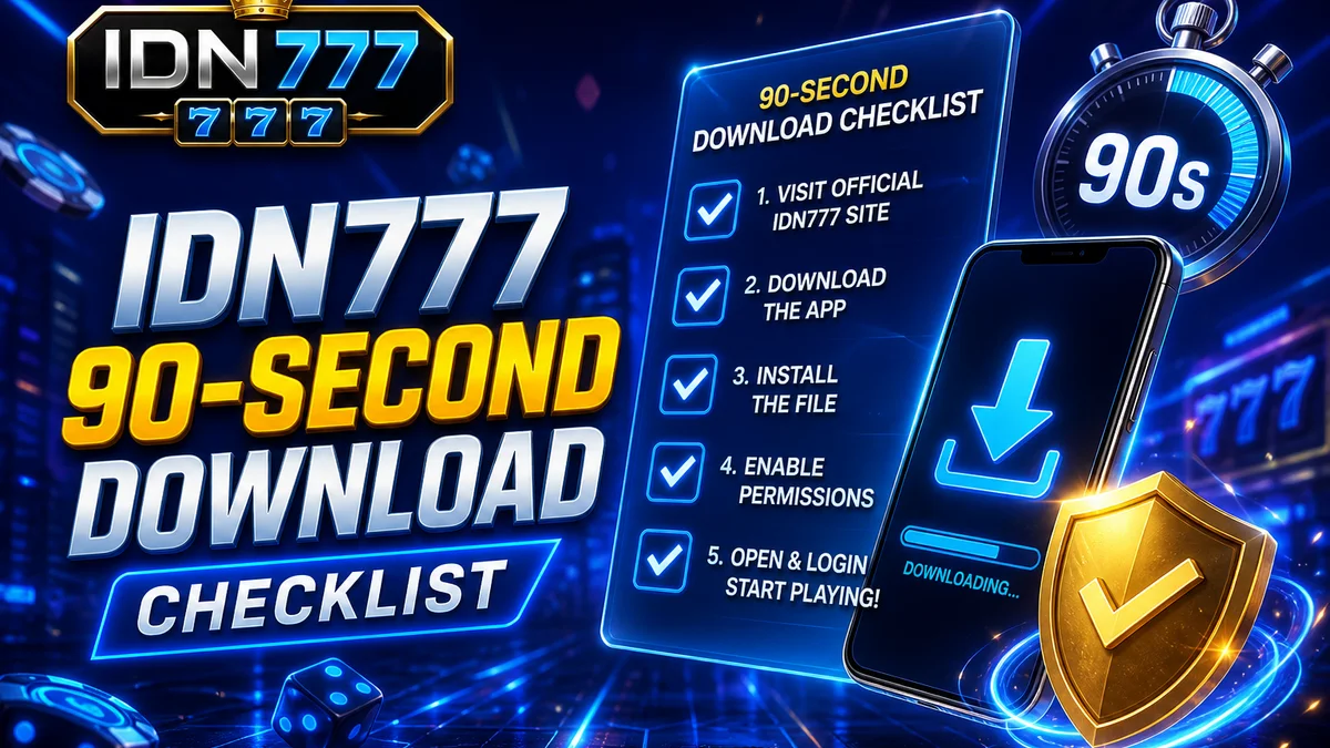 Checklist 90 detik sebelum unduh IDN777 di HP